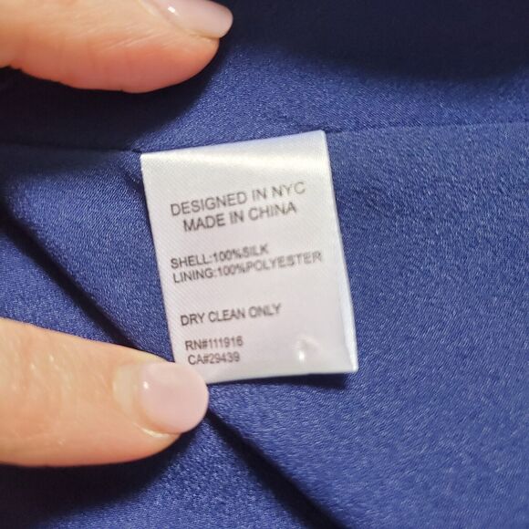 Yumi Kim Wrap Dress Silk XS Blue Floral Whimsi Garden Party Flirty Cottagecore - Picture 9 of 10